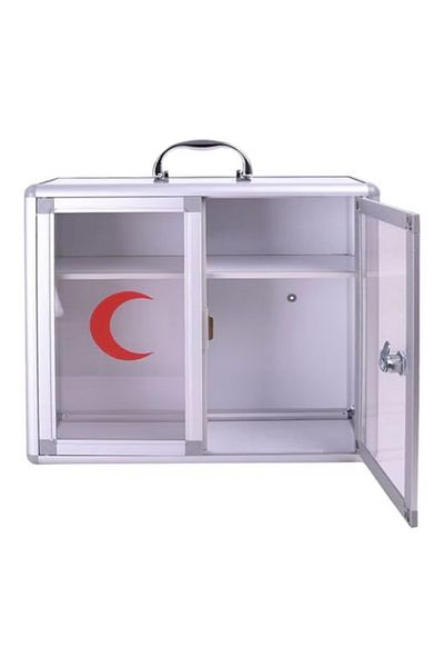 rexa Aluminum First Aid Box – White – 30 cm – Portable Medical Storage Case