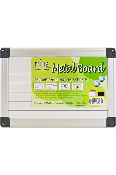 rexa Magnetic Whiteboard with Lines30 X 20 cmSilver/White