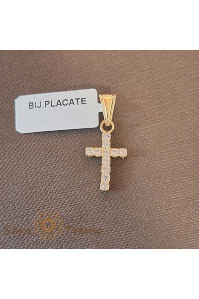 saratremo Gold-plated cross with zirconia crystals Ines