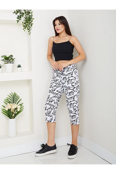 Banadamoda Women's Patterned Combed Cotton Capri