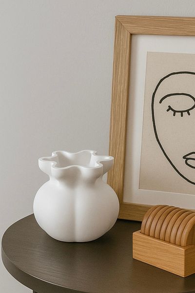 Mandalin Art Studio Bohemian Chubby Decorative Concrete Vase 12 cm