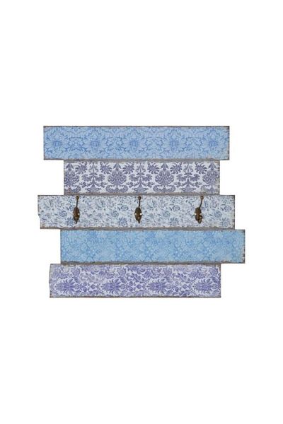 luna home Sibiu Cuier Emma din MDF albastru pastel cu aspect vintage 66x55 cm
