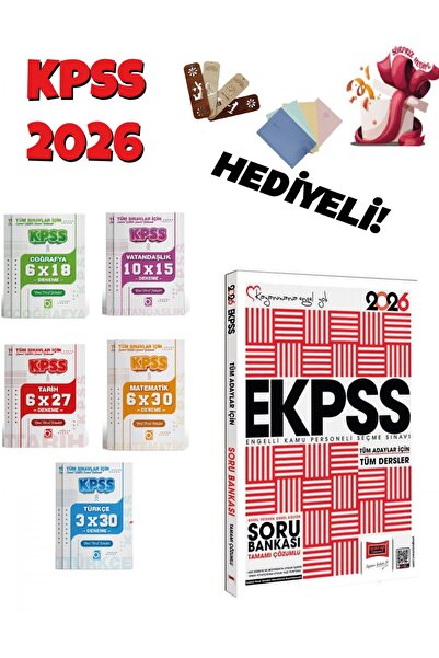Yargı Yayınları Yargı 2026 EKPSS Çözümlü Soru Bankası ve Deneme Seti 6 Kitap ...
