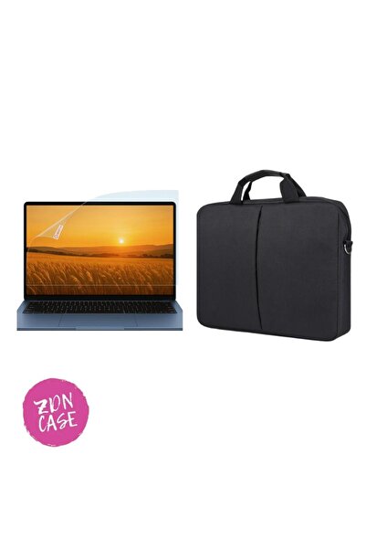 ZDN Case MacBook Air 15" (M4) Siyah Unisex Omuz Askılı Laptop Çantası ve Ekran Koruyucu