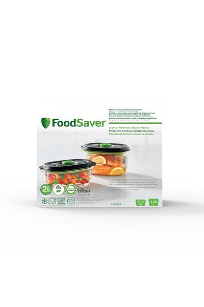 FoodSaver Set of 2 vacuum-sealing casseroles (0.7L + 1.2L)