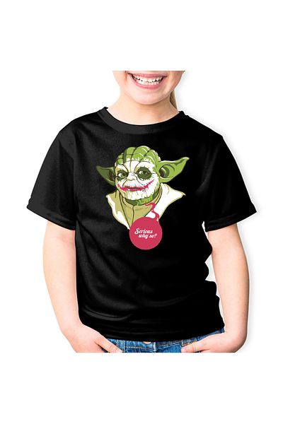 OEM Tricou copii Baby Yoda Joker, Star Wars, negru, marime 3-4 ani, 104-110cm