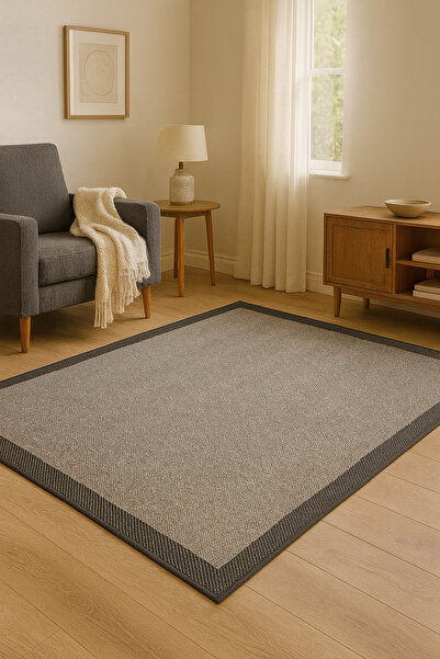 Vog Halı Dark Grey Sisal Halı | Bohem Tarz, Kaymaz Taban, Kolay Temizlenir, Ş...