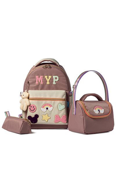By Hakan My Polo 2055 Three-Piece Set Girls' Primary School Middle School Bag Backpack School Bag Multi-Compartment Ortho