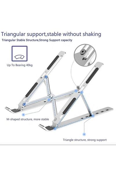 rexa Portable Aluminium Alloy Laptop Stand Silver