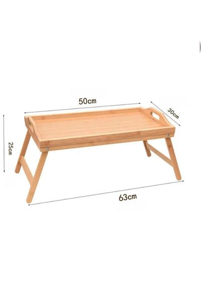 ROYALGROSS Bamboo Bed Enjoyment Tray with Folding Legs (50cm*30cm), Portable Tray