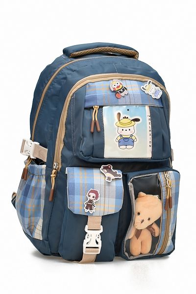 ELATAE Children's 4-Piece School Set Primary School Bag & Thermal Lunch Box & Pen Holder & Water Bottle 1395