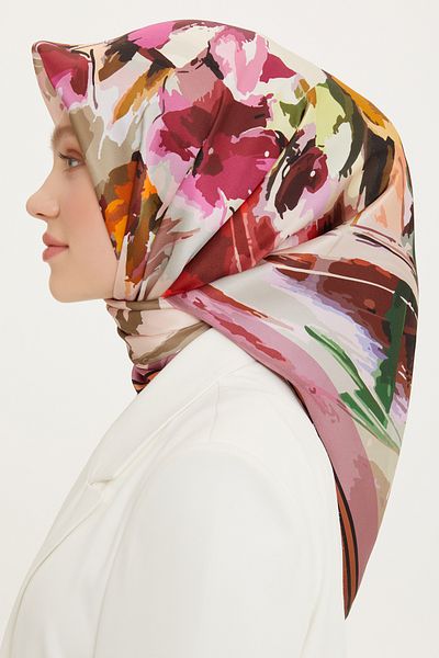 Armine Silk Scarf 8713D (Twi̇ll) (Nostalji̇)-08