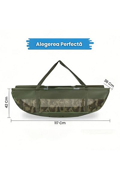 AVYRA Green Camouflage Carp Weighing and Transport Bag, Durable Reinforced Sling Material