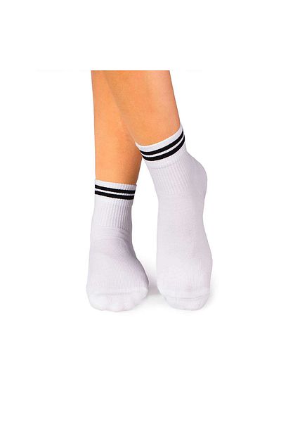 Pirin Hill White cotton socks with 2 black stripes Active Day