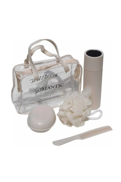 wei inox Bathroom set, 5 elements, plastic, cream