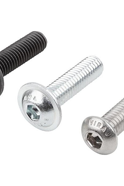 Norm DIN 7380 10.9 Kalite Bombe Başlı İmbus Cıvata - 100 ADET - Boy;X16,Çap;M3