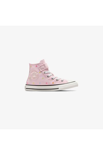 converse حذاء رياضي Chuck Taylor All Star 1V Polka Dots للأطفال باللون الوردي