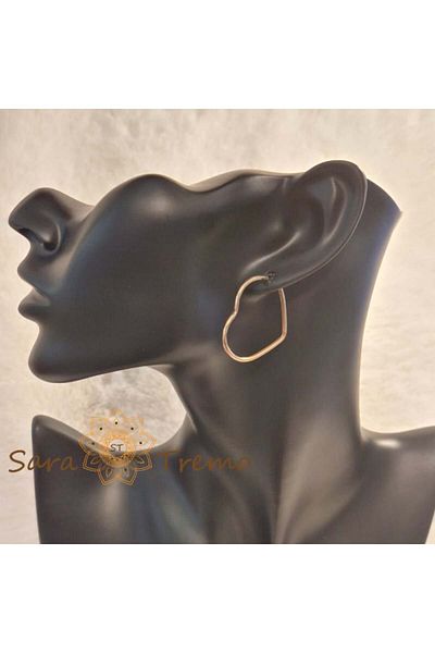 saratremo Heart-Shaped Gold-Plated Earrings – 3 cm