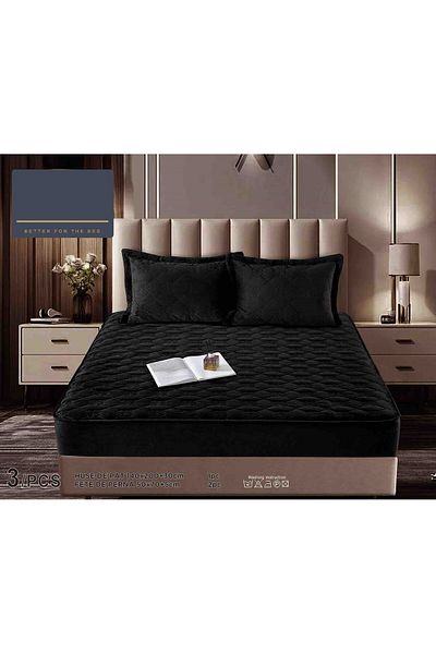 FIONNA.RO Velvet Topper Cover 140x200cm - Black