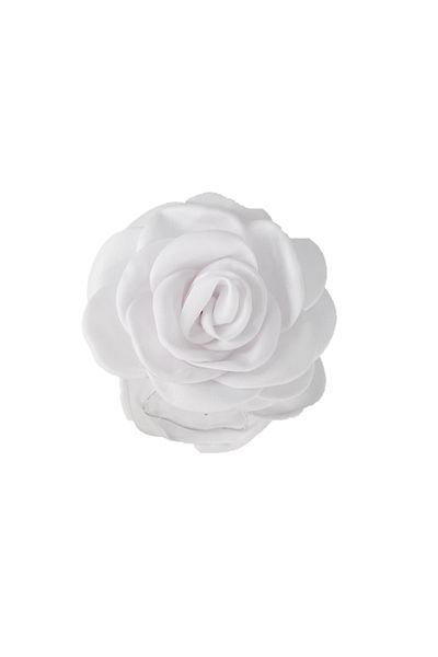 Roberta Lorenz Women's White Satin Rose Latch Buckle 10 cm