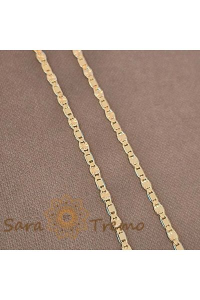 saratremo Unisex Gold-Plated Necklace, Sophisticated Design with Intercalated Plates, 50/55/60 cm
