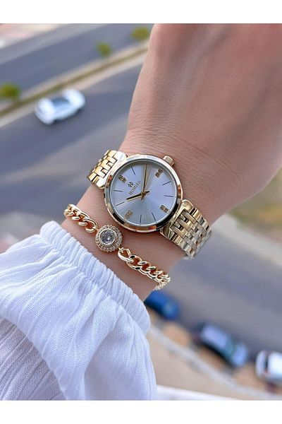 Homies Steel Cord 2 Years Warranty 30 Mt Water Resistant Women Wrist Watch+Bracelet Hm.B233240.1
