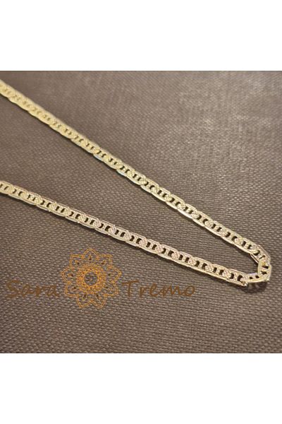 saratremo Unisex Gold-Plated Chain – Arabic Textured Model
