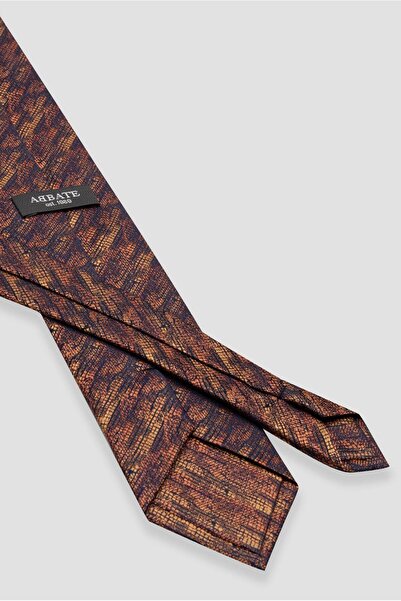 Abbate Γραβάτα 8 εκ. Μικροϊνών Πολυεστέρας Πορτοκαλί Ανδρική Γραβάτα με σχέδιο