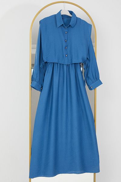 DPARİS Hijab Dress with Tie-Up Vest on the Sides