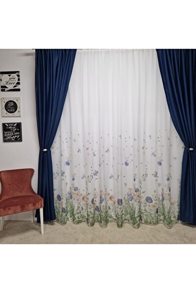 Perdelenoi by Igni Comex Blackout Drapes, Navy Blue, Set Of 2 Pieces