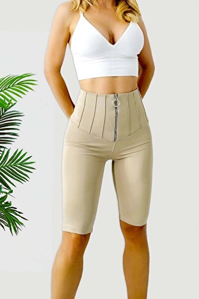 FashionForYou Yra shaping tights, with wide waistband and zipper, beige