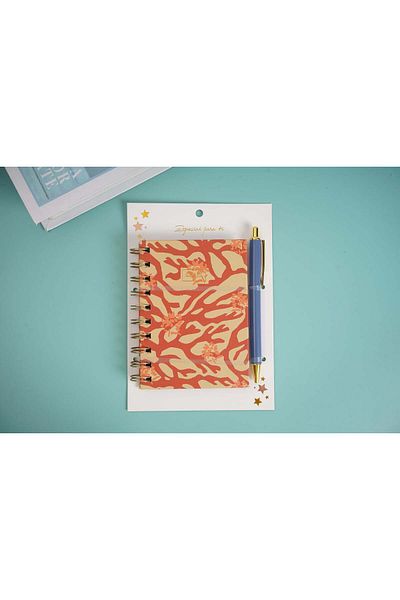 Midi Coil notebook + pen combination set/red