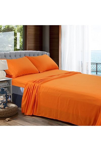 Kotonia Home Bed Sheet, 100% Cotton, Olandina Color, 220x240 Cm, Orange