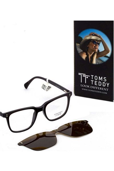 Toms Teddy Tt066 C202P 49Ekt Unisex Polarized Clip-On Blue Light Protection Screen Glasses