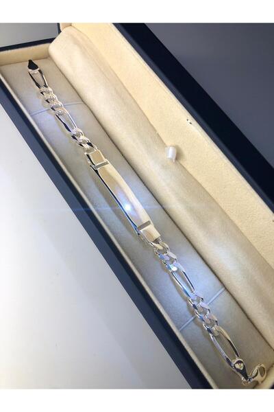 GWOMA Erkek Gümüş Bileklik - İsim Yazılan • Künye Kalın • Işıklı Kutuda • Sev...