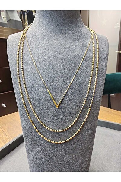 Berr Diamond 14 AYAR ALTIN ' V ' MODEL KOLYE