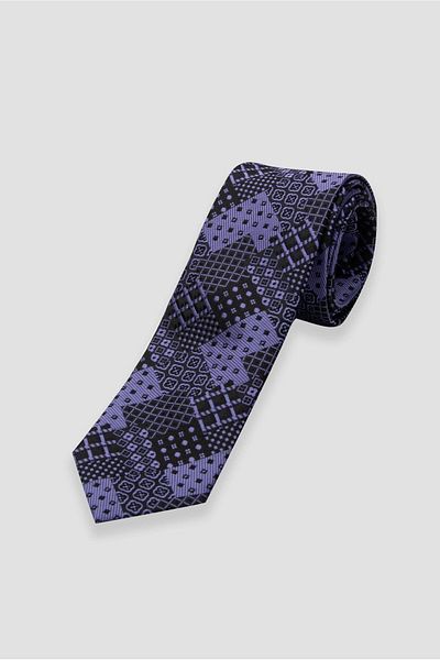 Abbate Tie 8 cm Microfiber Polyester Navy Blue Men's Patterned Tie