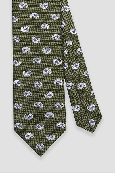 Abbate Tie 8 cm Microfiber Polyester Khaki Men's Patterned Tie