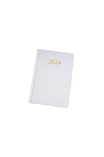 Midi 2024 gold stamping cloth cover hardback notebook/white