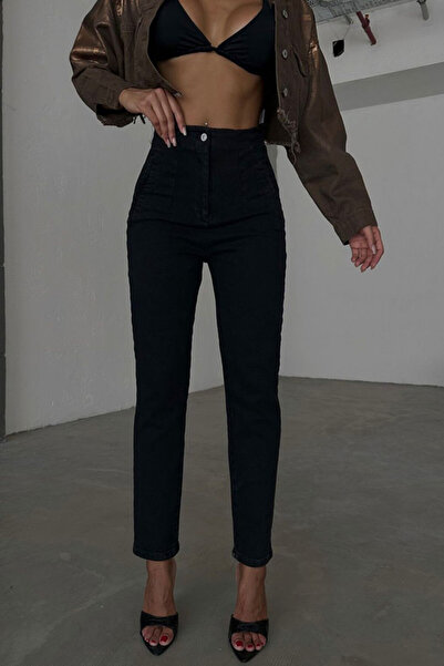 FashionForYou Blugi dama YoKo, slimfit cu talie inalta si buzunare decorative...