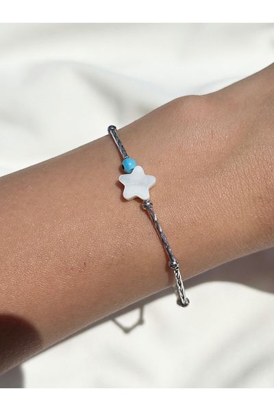 Eylülün Takısı Women's Silver Color Star Design Bracelet