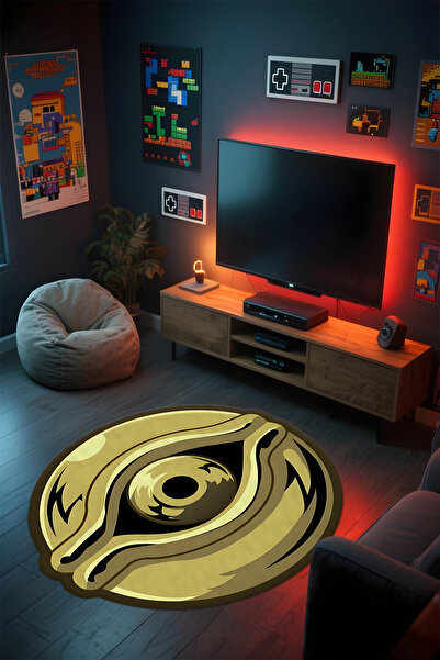 Alpacarpet Özel Kesimli Desenli Anime & Gamer Halısı Kaymaz Taban Makinede Yı...