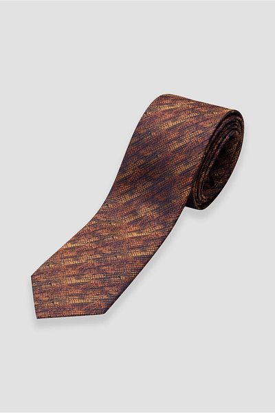 Abbate Tie 8 cm Microfiber Polyester Orange Men's Patterned Tie