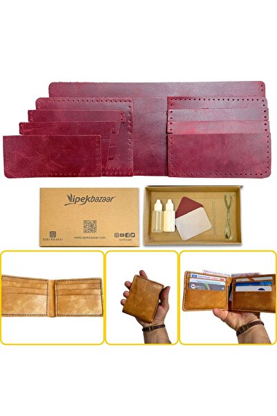 ipekbazaar Meriç Hakiki Deri Erkek Cüzdan Kendin Yap-DIY Seti