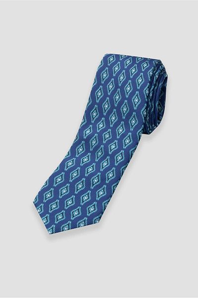 Abbate Tie 8 cm Microfiber Polyester Blue Men's Patterned Tie