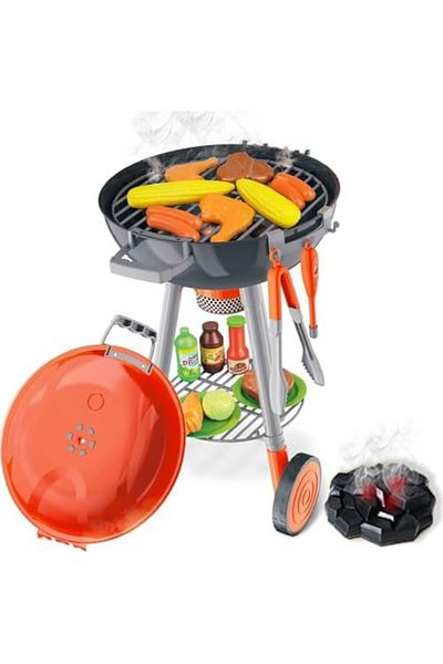 Toybox Children's Barbecue Set with Pretend Food, Cooking Game Accessories, Kitchen Playset for Outdoor Pla