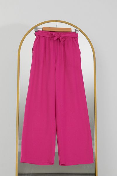 DPARİS Elastic Waist Relaxed Fit Loose Leg Casual Trousers