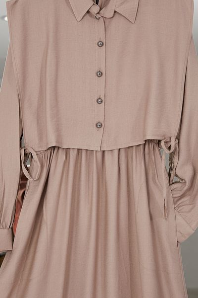 DPARİS Hijab Dress with Tie-Up Vest on the Sides