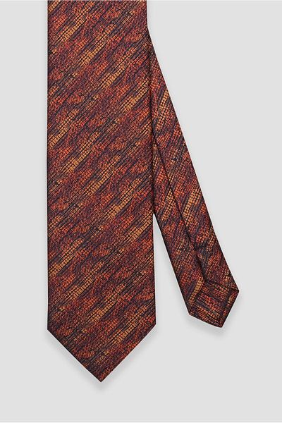 Abbate Tie 8 cm Microfiber Polyester Orange Men's Patterned Tie