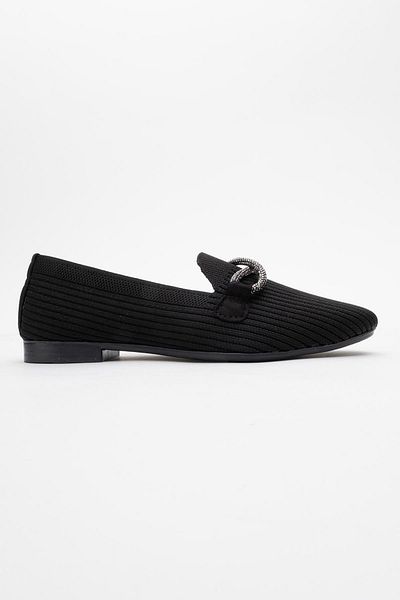 CCWAY AYAKKABI Women's Stoned Knitwear Shoes Black